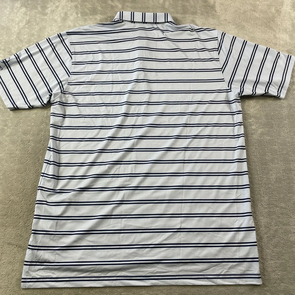 Turtleson Polo Shirt Mens XL Blue Striped Golf Stretch Lightweight Preppy Casual - Picture 8 of 9